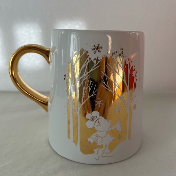 Disney Other - NWT Disney Minnie Mouse White and Gold Silhouette Mug